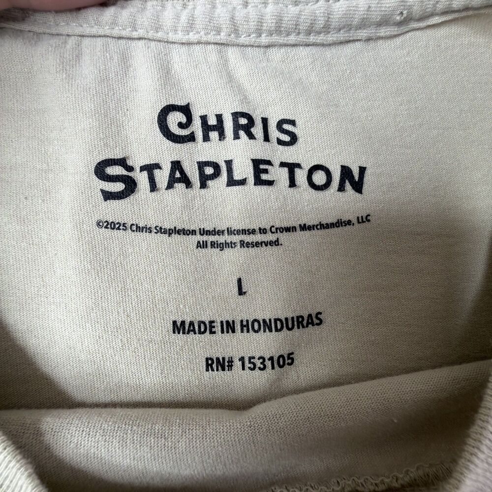 chris stapleton elbow grease eagle graphic tee 2025 beige 100% cotton mens large - Picture 5 of 8